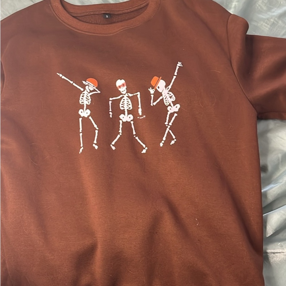 Brown Skeletons Dancing Crewneck Sweatshirt